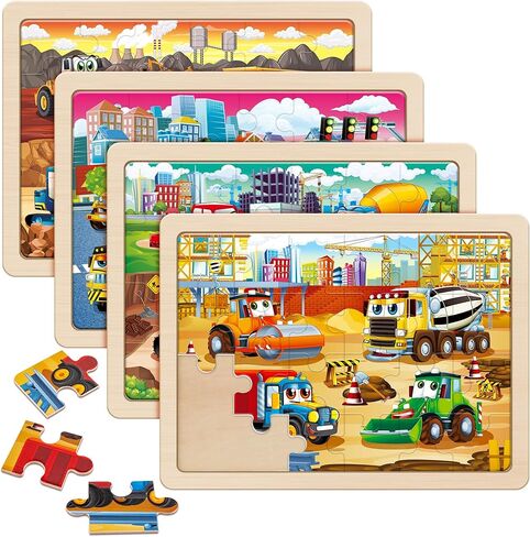 SYNARRY Unicorn Mermaid Princess Fairy Wooden Puzzles for Kids Ages 3-5, 4 Packs 24 PCs Jigsaw Puzzles for Kids Ages 4-6, Preschool Toys Gifts for Toddlers 3-5, Wood Puzzles for 3 4 5 6 Year Old Girls in Saudi Arabia