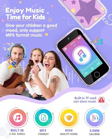 JOYJAM Phone for Kids Age 3-8, 3.5'' Touchscreen Kids Smart Phone for Girls Christmas Birthday Gifts, Learning Toy Phone with Dual Camera, ABC Learning, Habit Tracker for 3 4 5 6 7 8 Year Old in Kuwait
