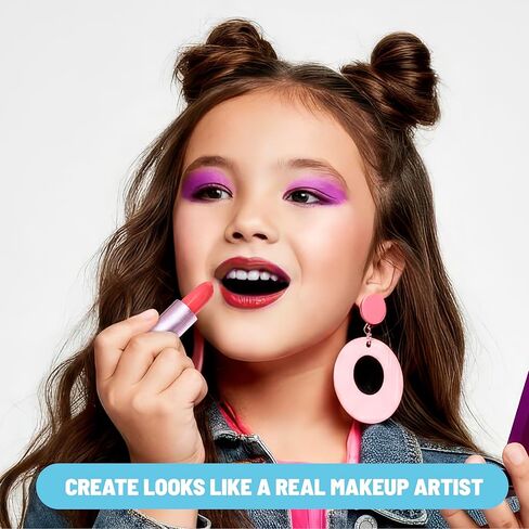 Claire's Ultimate Makeup Kit, 18-Piece Real Cosmetic Set, Makeup for Kids 8-12, Girl Toys & Beauty Activity Gift with Lip Gloss, Lipstick, Eyeshadow, Eyeliner, Blush, Highlighter & Carry Case in Kuwait