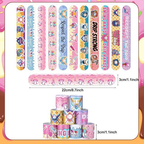 24 Pcs Slap Bracelets Party Favors for Kids Bulk Wristbands Bracelets Sports Decoration for Girl Boy Teens Adults Birthday Party Supplies in Kuwait