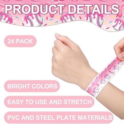 24 Pcs Slap Bracelets Party Favors for Kids Bulk Wristbands Bracelets Sports Decoration for Girl Boy Teens Adults Birthday Party Supplies in Kuwait