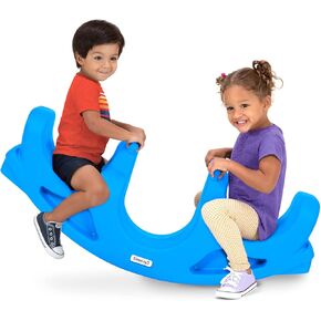 Simplay3 Rock and Roll Teeter Totter Seesaw - Rocking Fun for Two Toddlers or Kids Ages 18 Months to 5 Yrs- Sapphire, Made in USA in Saudi Arabia
