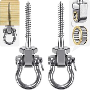 SELEWARE Heavy Duty Swing Hangers with Bearings, 2-Pack - Stainless Steel Porch Swing Hardware for Patio & Playground, Quiet Swivel Hooks - Indoor/Outdoor Heavy Duty Swing Hardware, 1500LB Capacity in Kuwait