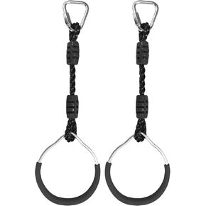 Hanging Ninja Gymnastic Ring Swing Monkey Bar Climbing Bar Jungle Fist For Outdoor Indoor Backyard Activities, 8 Pack Black Obstacle Course Rings Workout Playground Training Equipment Trapeze Play Set in Saudi Arabia
