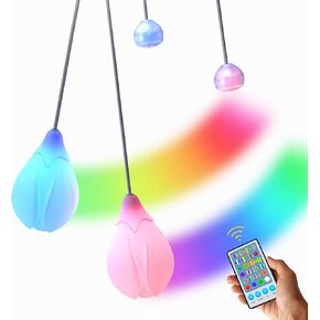 كرات POITOI LED Poi قابلة لإعادة الشحن، 34 لونًا نابضًا بالحياة ومقابض LED ناعمة مع حبل سميك قابل للتعديل، دعائم فنية لتدفق البطارية الطويلة - هدية رائعة للمبتدئين والمهنيين والراقصين in Kuwait