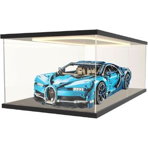 Acrylic Display Case for Collectibles with LED Light, Clear Display Box for Lego 42143 42096 42083, 1/8 Scale Model Car Display Case, Assemble Dustproof Countertop Showcase, 23.6x11.8x7.8in in Saudi Arabia