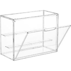 Vtopmart 1 Pack Acrylic Display Case, Stackable Figure Display Case with Magnetic Door & Adjustable Shelves, Clear Collectibles Showcase for Action Figures, Miniatures, Models in Saudi Arabia