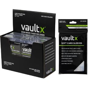 Vault X (400 Pack) - 200 Semi-Rigid & 200 Penny Sleeves - Rigid Card Holders + Soft Penny Sleeves for Trading Cards in Saudi Arabia