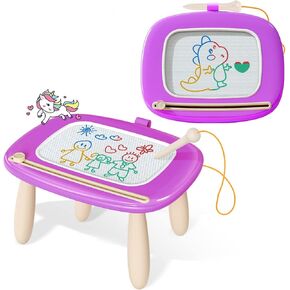 Kikidex Magnetic Drawing Board, Toddler Girl Toys for 1-3 Year Old, Doodle Board Pad Learning and Educational Toys for 1 2 3 Year Old Baby Kids Birthday Gift (Soft Pink) in Saudi Arabia