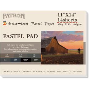 (14 Sheets) PATRON Pastel Paper Pad for Artists, Assorted Colors, 9x12 inches, (215lb/400gsm) 14 Sheets, Art Drawing Paper for Adults and Students,Glue Bound in Kuwait