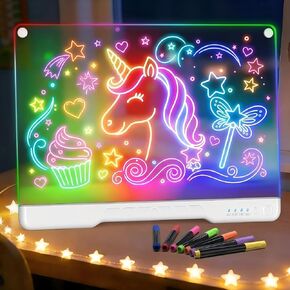 لوحة رسم LED للأطفال، لوحة ملاحظات LED قابلة لإعادة الشحن مقاس 17 بوصة مع ألوان، أفضل هدايا للأطفال للفتيات من عمر 3، 4، 5، 6، 7، 8، 9، 10 سنوات فما فوق، هدية عيد ميلاد مثالية من 4 إلى 12 (جديد 2026) in Kuwait