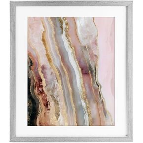 Stupell Industries 'Pastel Misty Gem Geode'، طباعة مؤطرة تحت الزجاج، رمادي، 13 × 16 بوصة، سهلة التعليق وقوية، صنع في الولايات المتحدة الأمريكية، بواسطة سفيتلانا ألينيكوفا in Kuwait