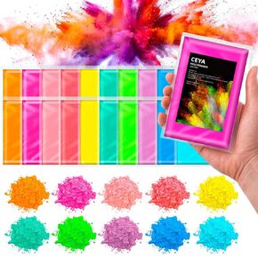 مسحوق Ceya Holi Run، 20 عبوة 3.5 أونصة/100 جم لكل مسحوق رانجولي، مجموعة طلاء طباشير طبيعية متنوعة قابلة للغسل من أجل رانجولي، الكشف عن الجنس، قنابل الدخان، احتفال هولي، المخيم الصيفي، حرب الألوان، التصوير الفوتوغرافي والحفلات in Kuwait
