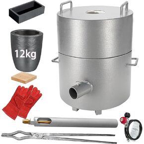 HAOXIU Metal Melting Furnace Kit,12KG Propane Melting Furnace Upgraded Safer Foundry Kiln Smelting Gold Silver Copper Aluminum Metal Recycle for Jewelry Making and Metal Casting in Kuwait