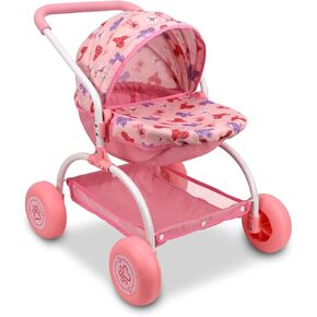 Doll Stroller Toy Anivia Realistic Doll Stroller Heart Design Gifts for Toddlers and Girls Foldable Baby Doll Stroller Toy（withToy Tableware） in Kuwait