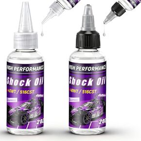 2 Bottles Racing Silicone Shock Oil 40WT 500CST 2OZ, RC Car Shock Oil for Lubricating R/C Radio Controlled Cars and All Types of Vehicles, Electric Car/Truck Option Parts, Does Not Evaporate in Kuwait