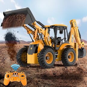 DOUBL E JCB 1:20 Scale RC Excavator & Loader – Dual-Function Construction Model with Rotating Arm, Realistic Sound & Light | Ideal in Kuwait