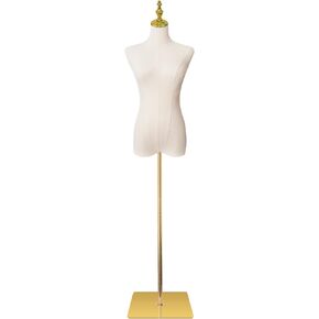 Female Mannequin Torso, Dress Form for Sewing 55-71Inch Height Adjustable Women Model, Mannequin Body High Stability Gold Metal Stand for Clothing Dress Jewelry Display in Saudi Arabia