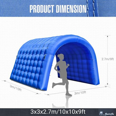 مدخل رياضي نفق قابل للنفخ مع منفاخ داخلي، خيمة نفق قابلة للنفخ مقاس 10 × 10 × 9 قدم لترويج المعارض والإعلانات التجارية، والشارع، والمتجر، والسوبر ماركت، والمدرسة in Kuwait