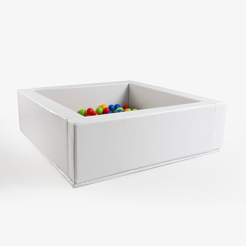 White Soft Foam Ball Pit for Kids – 65" Square Play Pool for Toddlers (White, 54x54x10 inches) in Kuwait