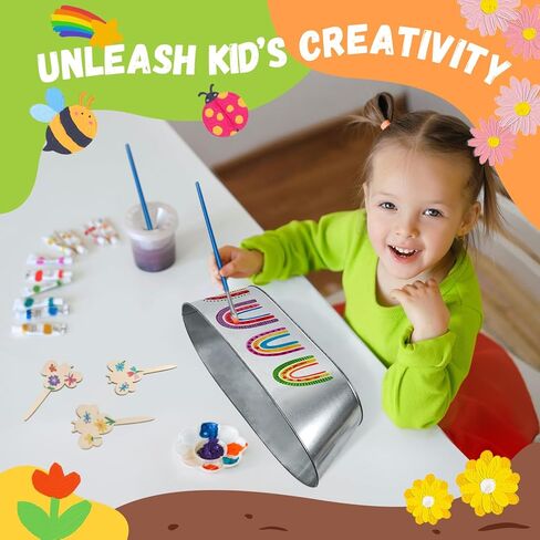 PLANTMEW Paint & Plant Flower Growing Kit for Kids - Fun Kids Gardening Set - Unique Birthday, Crafts & Arts, Gardening Gifts for Girls & Boys, Ages 5, 6, 7, 8-12 Years Old, Easter Gifts for Girls in Saudi Arabia