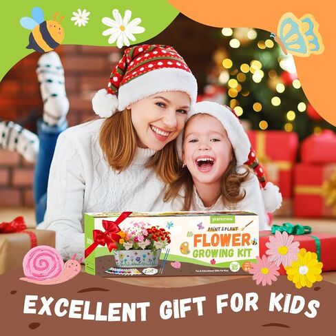 PLANTMEW Paint & Plant Flower Growing Kit for Kids - Fun Kids Gardening Set - Unique Birthday, Crafts & Arts, Gardening Gifts for Girls & Boys, Ages 5, 6, 7, 8-12 Years Old, Easter Gifts for Girls in Saudi Arabia