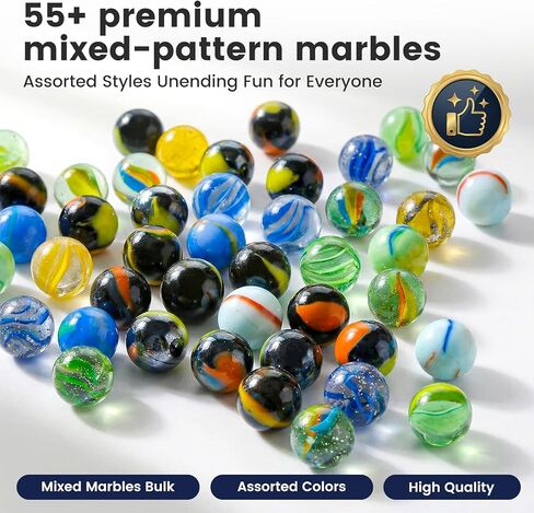 POPLAY Colorful Glass Marbles, 0.6 inch Marbles Bulk for Kids Marble Games,DIY and Home Decoration in Kuwait