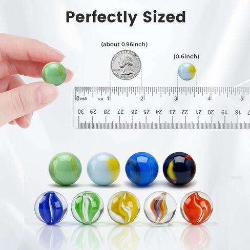 POPLAY Colorful Glass Marbles, 0.6 inch Marbles Bulk for Kids Marble Games,DIY and Home Decoration in Kuwait
