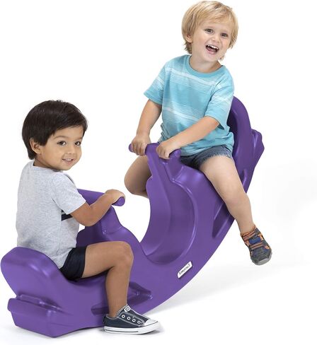 Simplay3 Rock and Roll Teeter Totter Seesaw - Rocking Fun for Two Toddlers or Kids Ages 18 Months to 5 Yrs- Sapphire, Made in USA in Kuwait