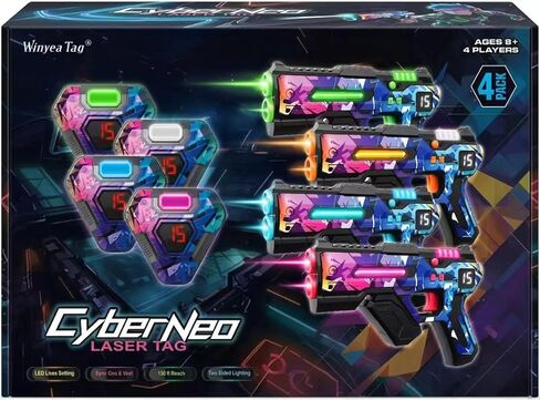 Laser Tag Guns Set of 4 with Vests - Gifts for Teenage Boys Girls Ages 8-12, Birthday Party Toys for Kids Adults,Outdoor Family Fun Toys, Gift for 8 9 10 11 12 Year Old Boy in Kuwait