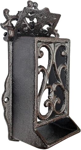 NACH Cast Iron Matchbox Holder, Vintage Matches Box for Long Matches, Antique Black Match Holder, Rustic Wooden Matches Holder, Decorative Storage Box for Matchboxes, Metal Matchbox Holder, JS-92-003 in Saudi Arabia