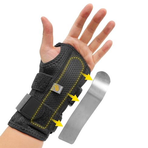 Bracoo Wrist Brace for Carpal Tunnel Day & Night, Adjustable Wrist Support Wrap with Splint, For Women Men, Fit Right Left Hand, Arthritis, Tendonitis, Sprain, Carpal Tunnel Syndrome, WB31 in Saudi Arabia
