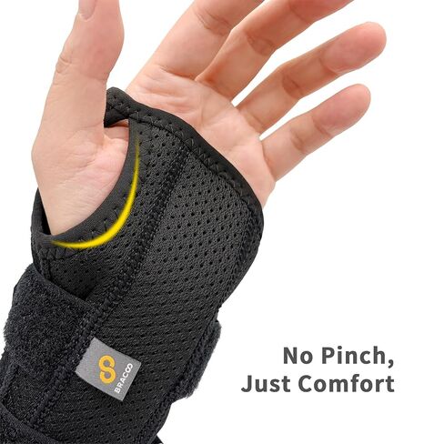 Bracoo Wrist Brace for Carpal Tunnel Day & Night, Adjustable Wrist Support Wrap with Splint, For Women Men, Fit Right Left Hand, Arthritis, Tendonitis, Sprain, Carpal Tunnel Syndrome, WB31 in Saudi Arabia