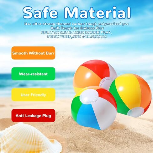 SCIONE 28 Pack Mini Beach Balls Bulk, 5-Inch Inflatable Rainbow Beach Balls for Kids, Ideal for Pool Toys, Beach Theme Party Decorations and Outdoor Games, Hawaiian Tropical Theme Decorations Supplies in Kuwait