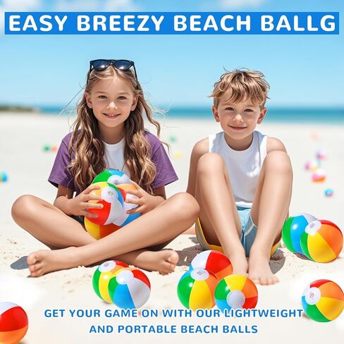 SCIONE 28 Pack Mini Beach Balls Bulk, 5-Inch Inflatable Rainbow Beach Balls for Kids, Ideal for Pool Toys, Beach Theme Party Decorations and Outdoor Games, Hawaiian Tropical Theme Decorations Supplies in Kuwait