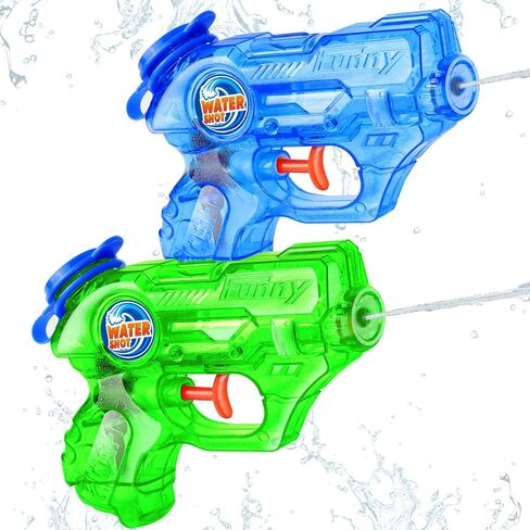 Mini Water Gun for Kids Toddler: 2 Pack Water Guns Soaker Squirts Blasters with Trigger for Boys Girls Bath Toys - Ideal Pool Toys Summer Outdoor Beach Fighting Play in Kuwait