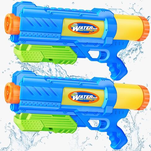 Super Water Gun for Kids Adults: 2 Pack Super Water Gun Soaker 1200cc Squirt Blasters with Impressive Range - Ideal Toys for Boys Girls Summer Outdoor Swimming Pool Water Toys Fun in Kuwait