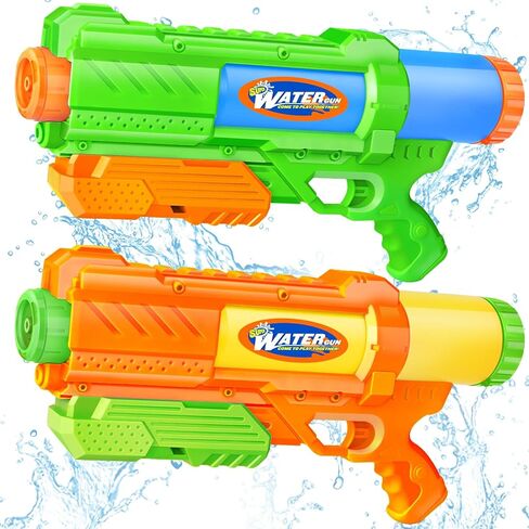 Super Water Gun for Kids Adults: 2 Pack Super Water Gun Soaker 1200cc Squirt Blasters with Impressive Range - Ideal Toys for Boys Girls Summer Outdoor Swimming Pool Water Toys Fun in Kuwait
