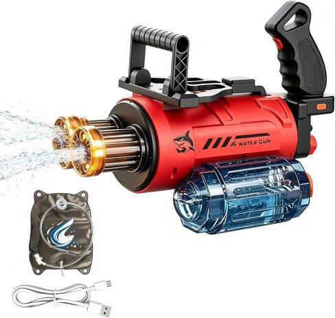 Electric Water Gun for Adults Kids ，Automatic Squirt Guns with Light, 26-32FT Long Range, 800CC Capacity, Summer Outdoor Pool Games for Ages 8-12, Beach Backyard Party Toys Gift Boys in Saudi Arabia