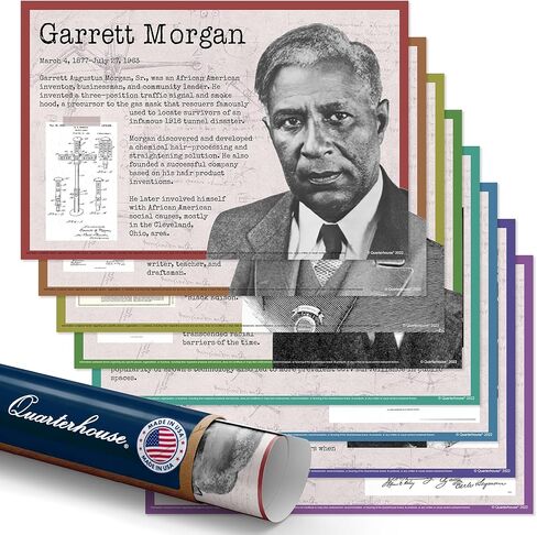 Quarterhouse Black Inventors Poster Set, STEM and History Classroom Learning Materials for K-12 Students and Teachers, Set of 8, 12x18", Extra Durable in Kuwait