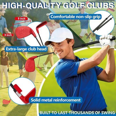 Backyard Golf Outdoor Games - Ultimate 9 Holes Golf Game Set with 3 Right + 1 Left Clubs, Lawn Golf Training for Adults & Amateur, Course Play Outdoor, Lawn, Park, Beach, Yard in Saudi Arabia