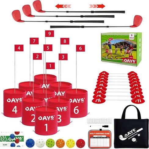 Backyard Golf Outdoor Games - Ultimate 9 Holes Golf Game Set with 3 Right + 1 Left Clubs, Lawn Golf Training for Adults & Amateur, Course Play Outdoor, Lawn, Park, Beach, Yard in Saudi Arabia