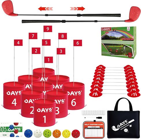 Backyard Golf Outdoor Games - Ultimate 9 Holes Golf Game Set with 3 Right + 1 Left Clubs, Lawn Golf Training for Adults & Amateur, Course Play Outdoor, Lawn, Park, Beach, Yard in Saudi Arabia