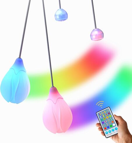 كرات POITOI LED Poi قابلة لإعادة الشحن، 34 لونًا نابضًا بالحياة ومقابض LED ناعمة مع حبل سميك قابل للتعديل، دعائم فنية لتدفق البطارية الطويلة - هدية رائعة للمبتدئين والمهنيين والراقصين in Kuwait