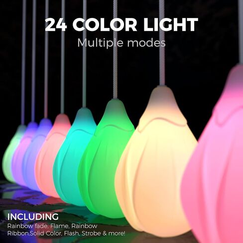 كرات POITOI LED Poi قابلة لإعادة الشحن، 34 لونًا نابضًا بالحياة ومقابض LED ناعمة مع حبل سميك قابل للتعديل، دعائم فنية لتدفق البطارية الطويلة - هدية رائعة للمبتدئين والمهنيين والراقصين in Kuwait