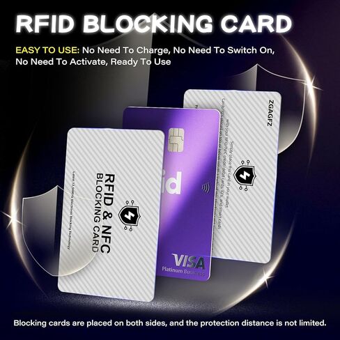 2 Pack RFID Blocking Card, NFC Debit Credit Card Passport Protector, Entire Wallet Protection Blocker Set for Men & Women, Smart Slim Design Perfectly fits in Wallet and Purse-Silver(Silver-2PCS) in Saudi Arabia