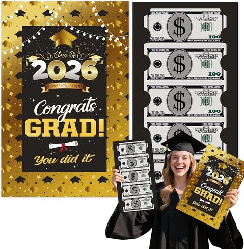 Graduation Gifts, Extra Large 2026 Graduation Money Card Holder with Bill & Card Slots, 14x9 Inch Oversize Funny Congrats Grad Cash Holder for High School College Grad Party Decor Supplies in Saudi Arabia