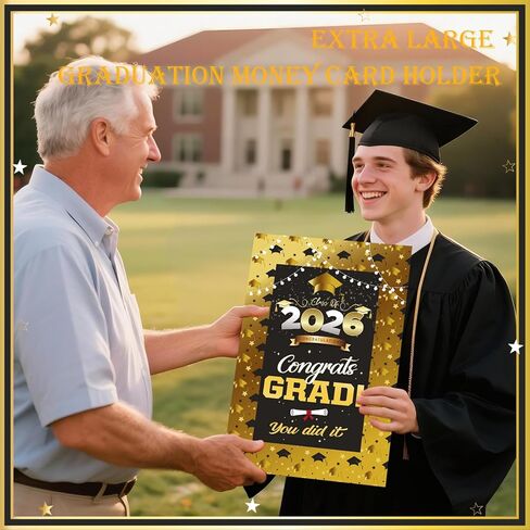 Graduation Gifts, Extra Large 2026 Graduation Money Card Holder with Bill & Card Slots, 14x9 Inch Oversize Funny Congrats Grad Cash Holder for High School College Grad Party Decor Supplies in Saudi Arabia