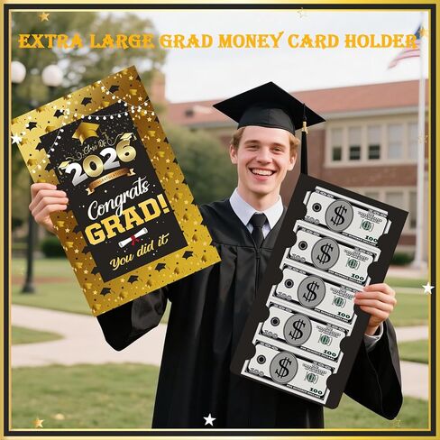 Graduation Gifts, Extra Large 2026 Graduation Money Card Holder with Bill & Card Slots, 14x9 Inch Oversize Funny Congrats Grad Cash Holder for High School College Grad Party Decor Supplies in Saudi Arabia