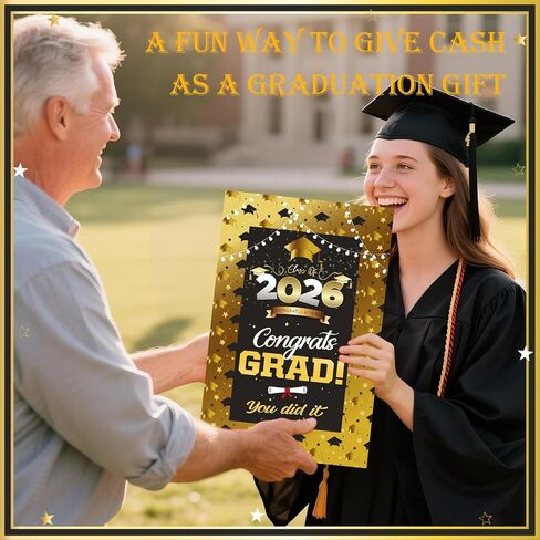 Graduation Gifts, Extra Large 2026 Graduation Money Card Holder with Bill & Card Slots, 14x9 Inch Oversize Funny Congrats Grad Cash Holder for High School College Grad Party Decor Supplies in Saudi Arabia